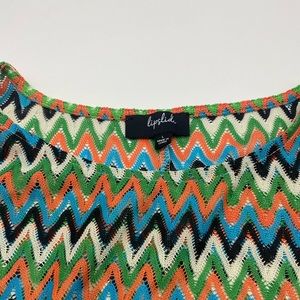Hippy Herringbone Orange Black Beige Green Blue Blouse Large